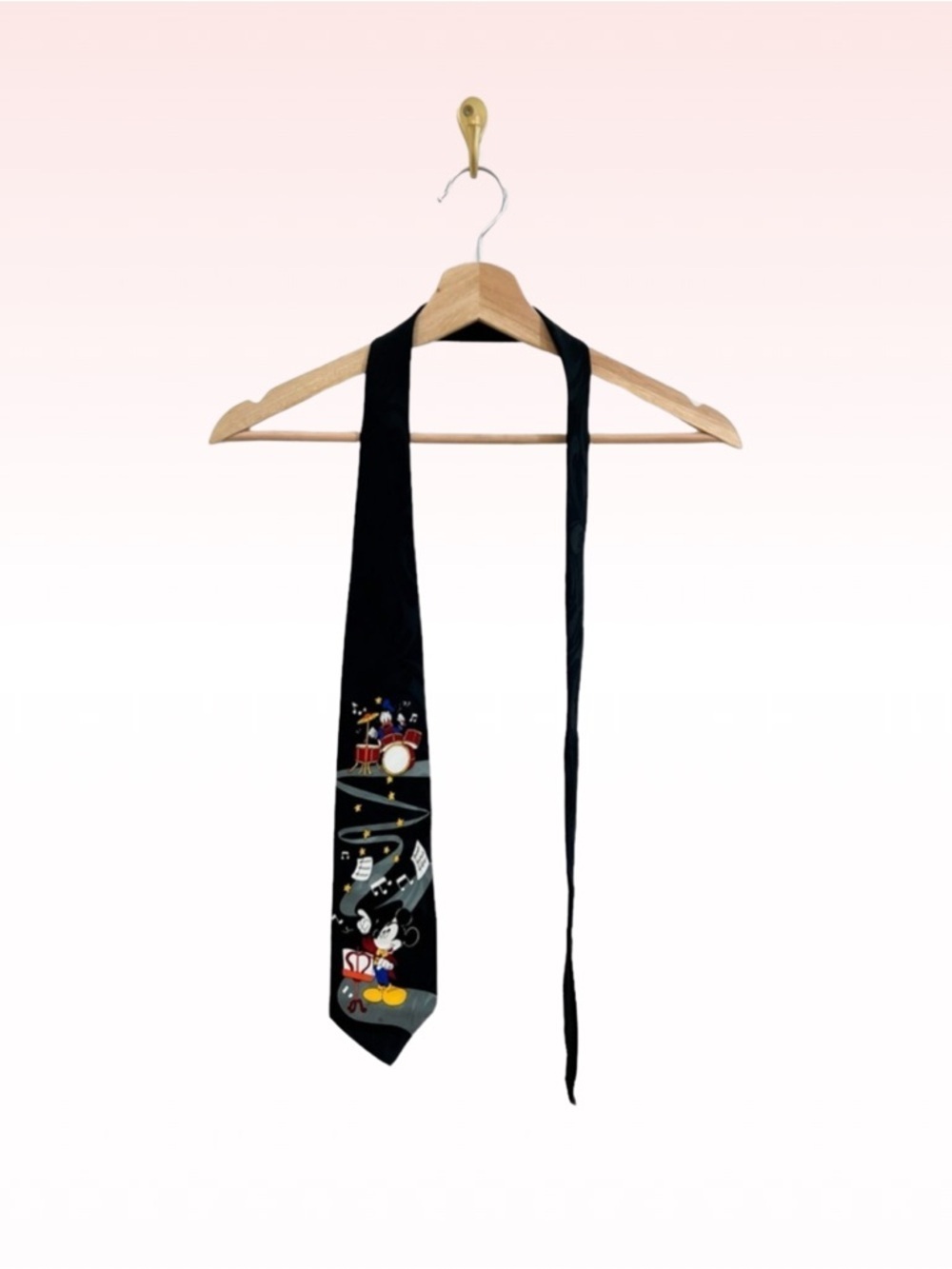 DISNEY Vintage Composer Mickey Colorful Black Tie